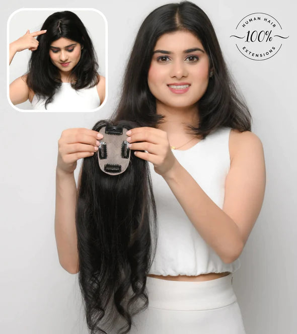 100% Real Human Hair Scalp Topper (2x4)