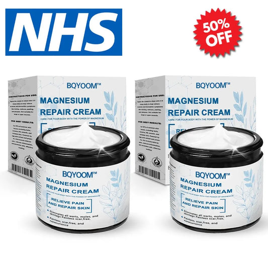 BQYOOM™ Magnesium skin repair cream👨‍⚕️NHS Approved (Psoriasis and Eczema Relief, Skin Repair, Even Tone, Acne and Dark Spot Treatment, Wart and Mole Removal)