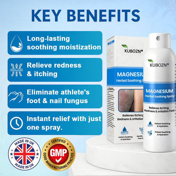 ✅ Official Store: KUBOZN® Magnesium Herbal Psoriasis Spray 👨‍⚕️ MHRA Approved (Relieves psoriasis and eczema, improves bacterial infections in the genital area, treats acne and warts)