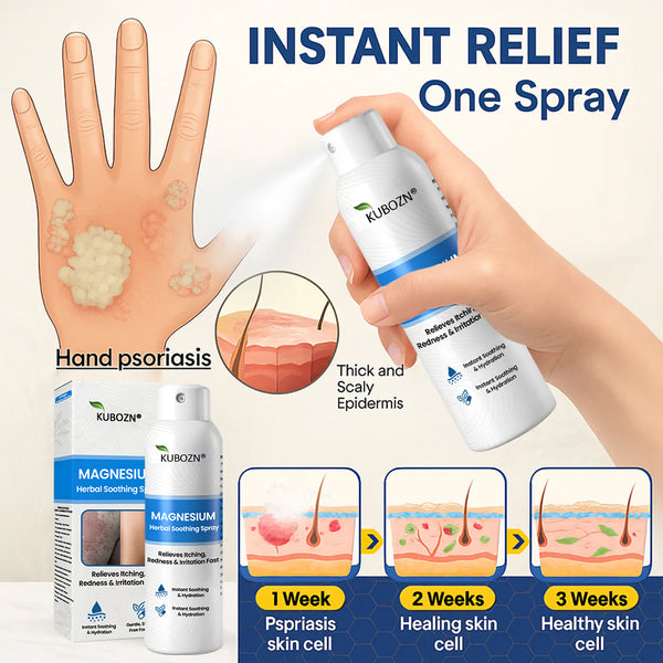 ✅ Official Store: KUBOZN® Magnesium Herbal Psoriasis Spray 👨‍⚕️ MHRA Approved (Relieves psoriasis and eczema, improves bacterial infections in the genital area, treats acne and warts)