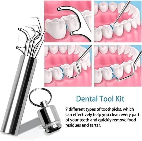 🔥Last Day Sale 49%OFF🎁Stainless Steel Toothpick Set 7pcs Reusable